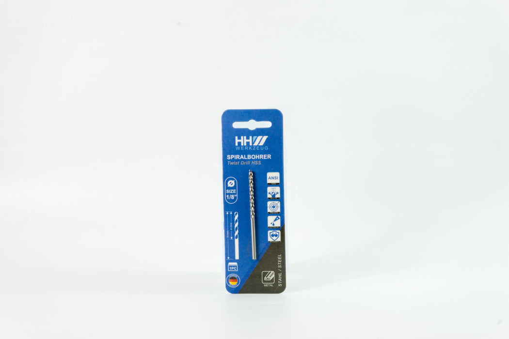 HHW ดอกสว่านเจาะเหล็ก ไฮสปีด ANSI HSS 1/8" มม. 1,000 ชิ้น Twist drill bit DIN 338 ANSI HSS Size 1/8" mm. 1,000 pcs. 10.101432
