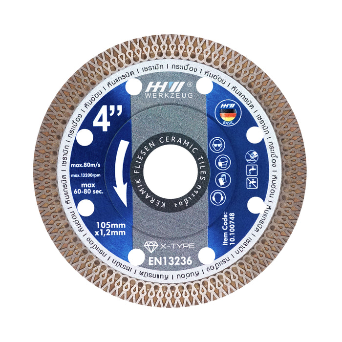HHW ใบตัดเพชรเอ็กซ์เทอร์โบ 4นิ้ว Diamond Cutting Discs X-Turbo 4” 10.100748