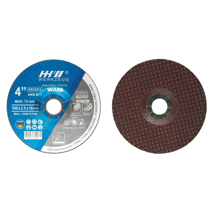 HHW ใบเจียรบางสำหรับเหล็กและสแตนเลส 4 นิ้ว Grinding disc for steel and stainless steel 4 “ 10.100751