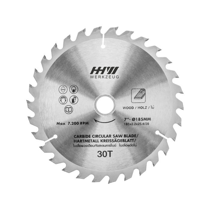 HHW ใบเลื่อยไม้ 7 นิ้ว 30 ฟัน TCT Saw blade wood Size 7" 30T 10.100870