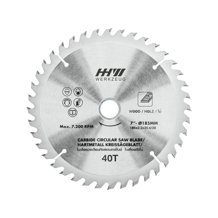 HHW ใบเลื่อยไม้ 7 นิ้ว 40 ฟัน TCT Saw blade wood Size 7" 40T 10.100871