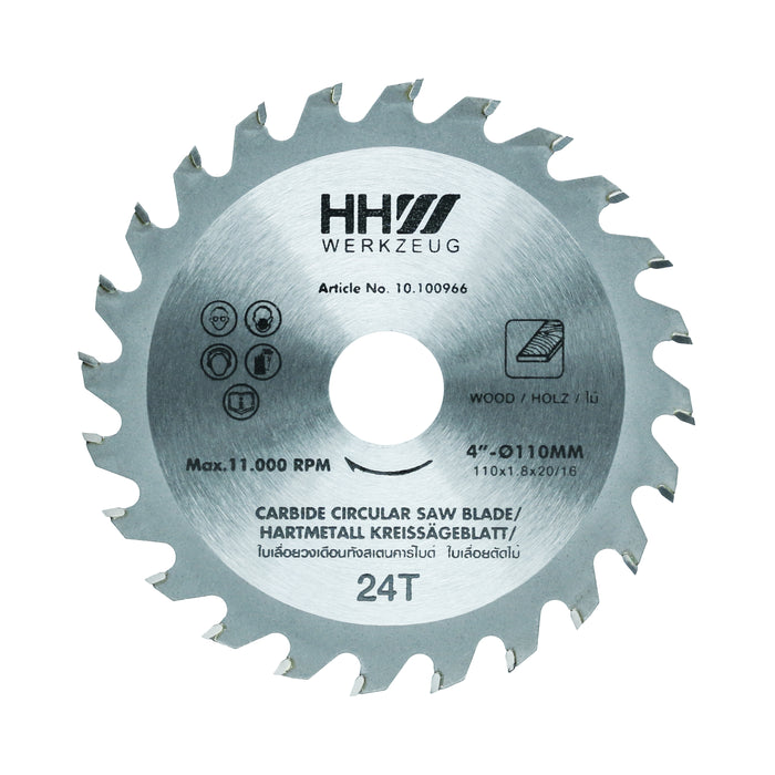 HHW ใบเลื่อยไม้ 4 นิ้ว 24 ฟัน TCT Saw blade wood Size 4" 24T 10.100966