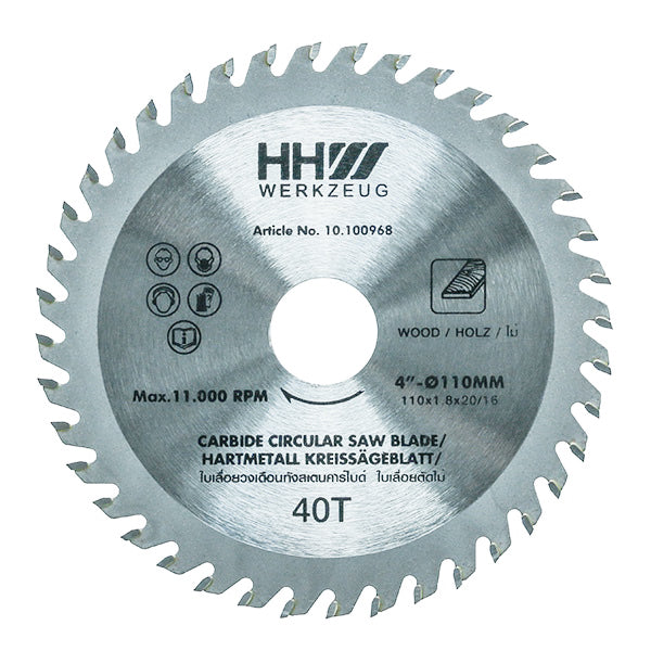 HHW ใบเลื่อยไม้ 4 นิ้ว 40 ฟัน TCT Saw blade wood Size 4" 40T 10.100968