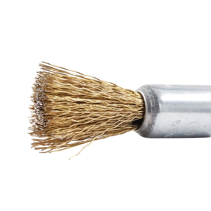 HHW แปรงลวดพู่กัน ไซส์ 17 มม. Cylindrical wire brush brass coated 17 mm. 10.101504