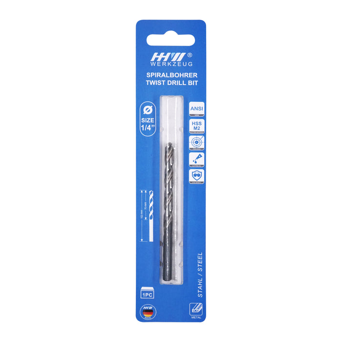 HHW ดอกสว่านเจาะเหล็ก 1/8" Twist drill bit for steel HSS ANSI size 1/8" 10.101532