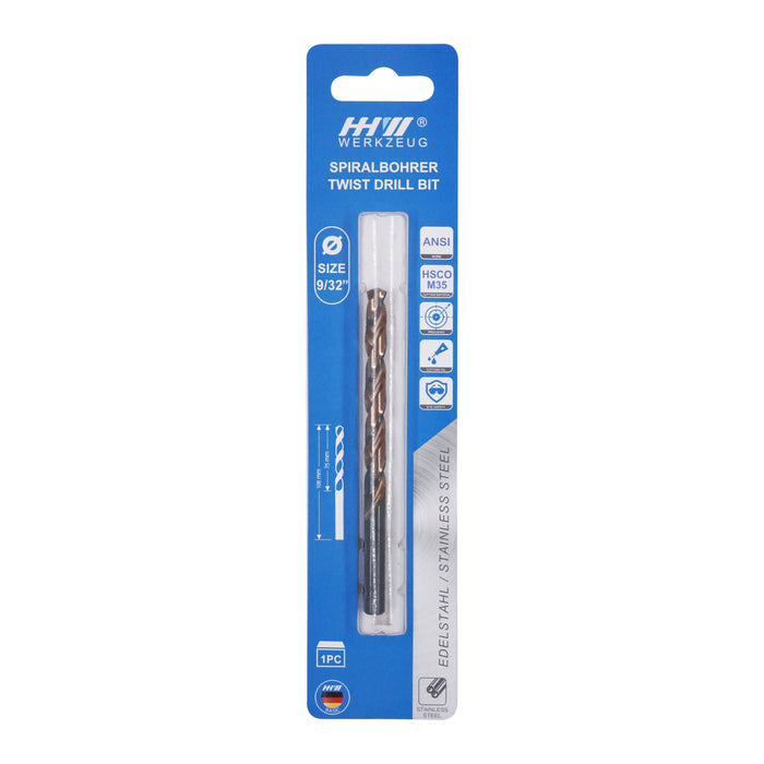 HHW ดอกสว่านเจาะสแตนเลส 1/8" Twist drill bit for stainless steel ANSI HSCO size 1/8" 10.101563