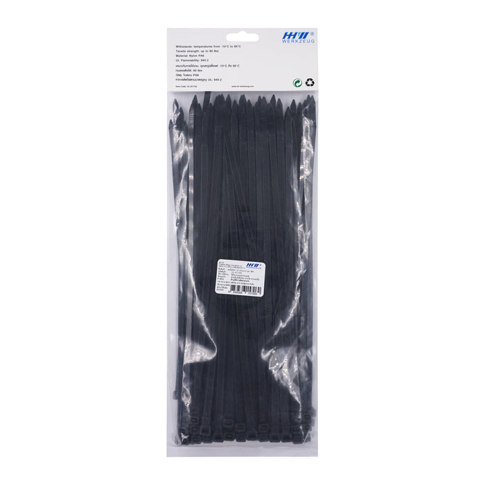 HHW เคเบิ้ลไทร์ 10 นิ้ว (สีดำ) Nylon Cable Ties 10" (Black) 10.101793