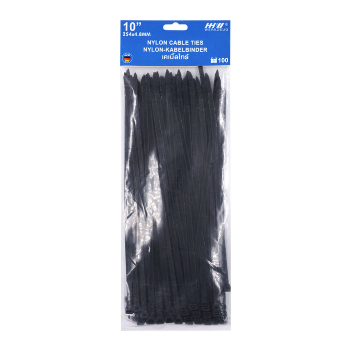 HHW เคเบิ้ลไทร์ 10 นิ้ว (สีดำ) Nylon Cable Ties 10" (Black) 10.101793