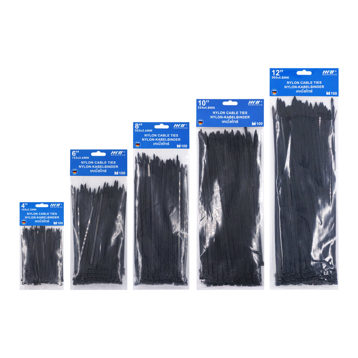 HHW เคเบิ้ลไทร์ 12 นิ้ว (สีดำ) Nylon Cable Ties 12" (Black) 10.101795