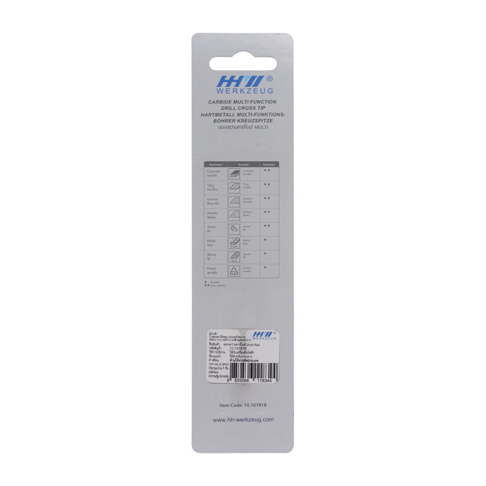 HHW ดอกสว่านคาร์ไบด์ มัลติ 8.0 มม Carbide Multi Function Drill Cross TIP 8.0 mm 10.101818