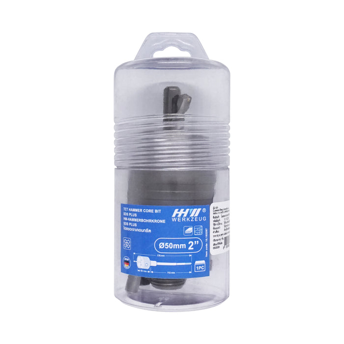 HHW โฮลซอเจาะคอนกรีต 50 มม TCT Hammer Core Bit SDS PLUS Size 50 mm. 10.102287