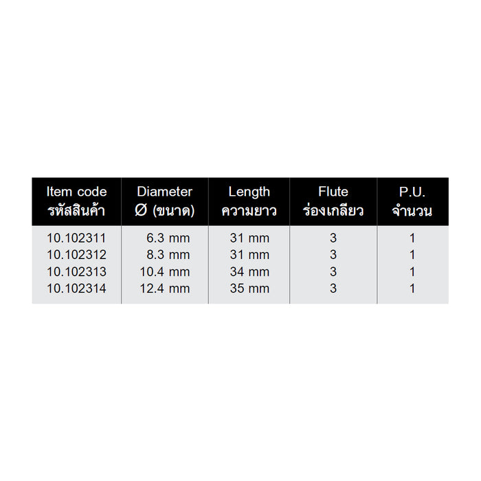 HHW ดอกเคาเตอร์ซิงค์ฟันเดี่ยว ขนาด 10.0 มม Counter Sink 90° DIN 335C TIN Size 10.0 mm 10.102319