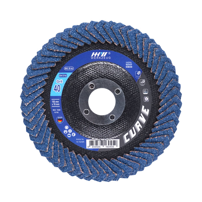 HHW ใบเจียรโค้ง 4 นิ้ว เบอร์ 40 Flap disc Curve 4" Grit 40 10.102325