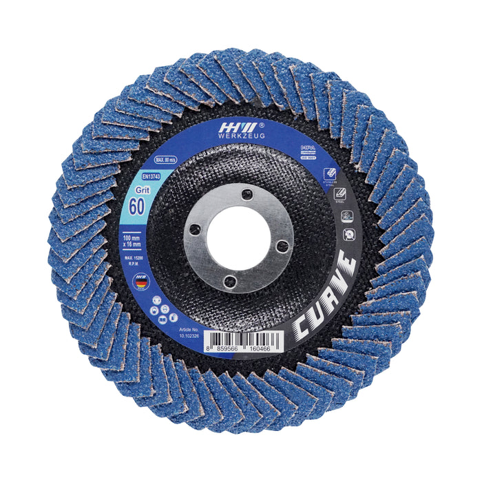 HHW ใบเจียรโค้ง 4 นิ้ว เบอร์ 60 Flap disc Curve 4" Grit 60 10.102326