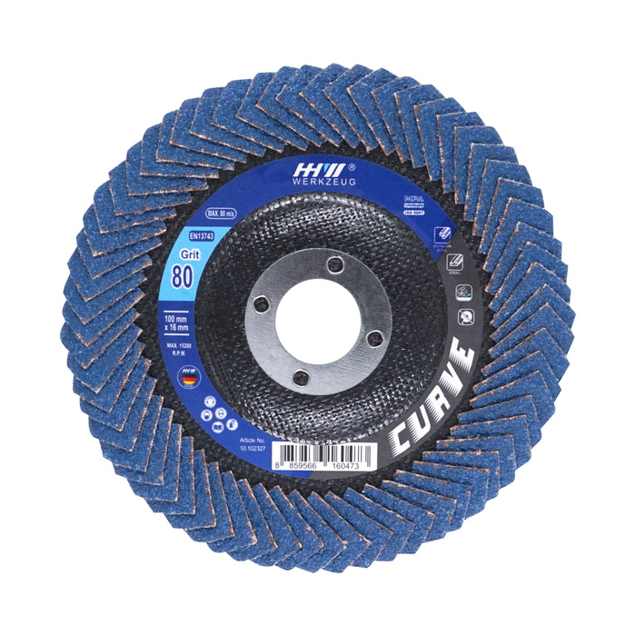HHW ใบเจียรโค้ง 4 นิ้ว เบอร์ 80 Flap disc Curve 4" Grit 80 10.102327