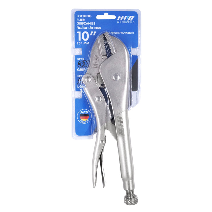 HHW คีมล็อคปากตรง 10 นิ้ว Locking plier 10" 11.100003