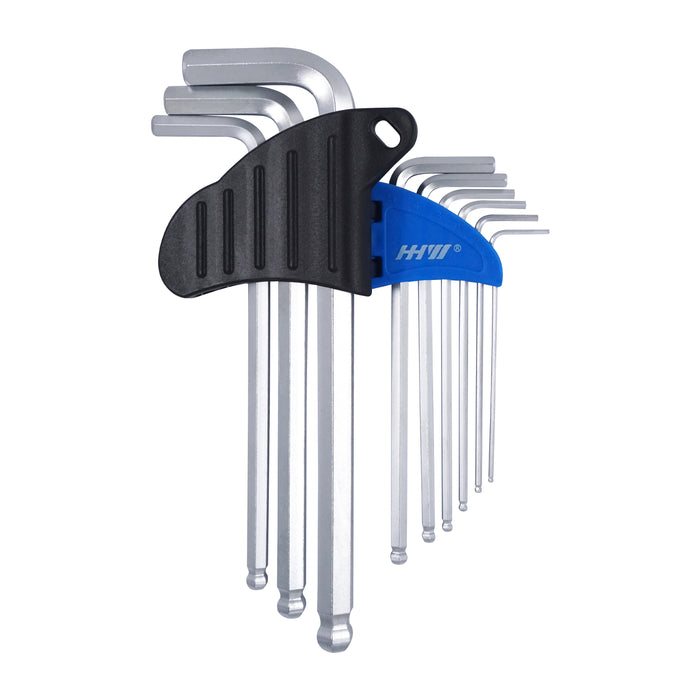 HHW ชุดประแจหกเหลี่ยม CR-V 9 ชิ้น 9 Hex-Plus CR-V, L-key Set Metric 11.100041