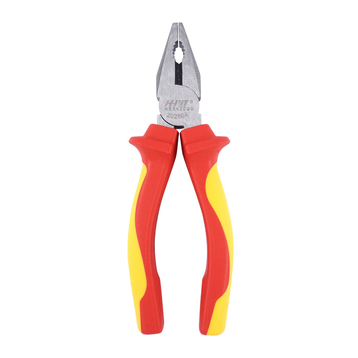 HHW คีมปากจิ้งจก หุ้มฉนวนกันไฟ ขนาด 6.5 นิ้ว VDE Combination Plier ISO 5746 IEC 60900 Size 6.5" 11.100108