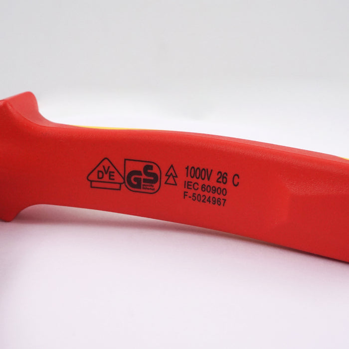 HHW คีมปากจิ้งจก หุ้มฉนวนกันไฟ ขนาด 6.5 นิ้ว VDE Combination Plier ISO 5746 IEC 60900 Size 6.5" 11.100108