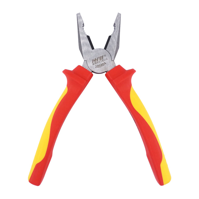HHW คีมปากจิ้งจก หุ้มฉนวนกันไฟ ขนาด 8 นิ้ว VDE Combination Plier ISO 5746 IEC 60900 Size 8" 11.100109
