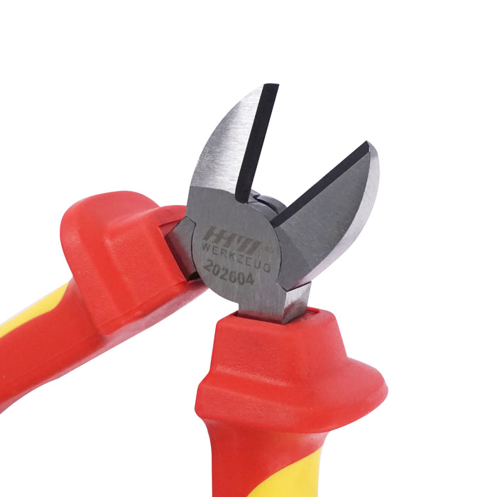 HHW คีมตัดปากเฉียง หุ้มฉนวนกันไฟ ขนาด 6.5 นิ้ว VDE Side Cutter ISO 5746 IEC 60900 Size 6.5" 11.100110