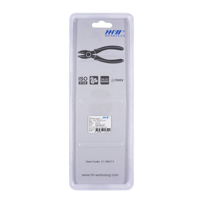HHW คีมตัดปากเฉียง หุ้มฉนวนกันไฟ ขนาด 8 นิ้ว VDE Side Cutter ISO 5746 IEC 60900 Size 8" 11.100111