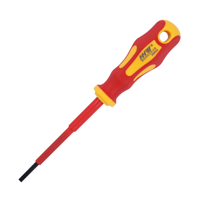 HHW ไขควงปากแบน หุ้มฉนวนกันไฟ ขนาด 0.5x3.0x75 มม VDE Screwdriver Size 0.5x3.0x75 mm IEC 60900 11.100113