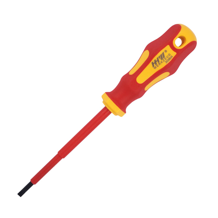 HHW ไขควงปากแบน หุ้มฉนวนกันไฟ ขนาด 0.8x4.0x100 มม VDE Screwdriver Size 0.8x4.0x100 mm IEC 60900 11.100114