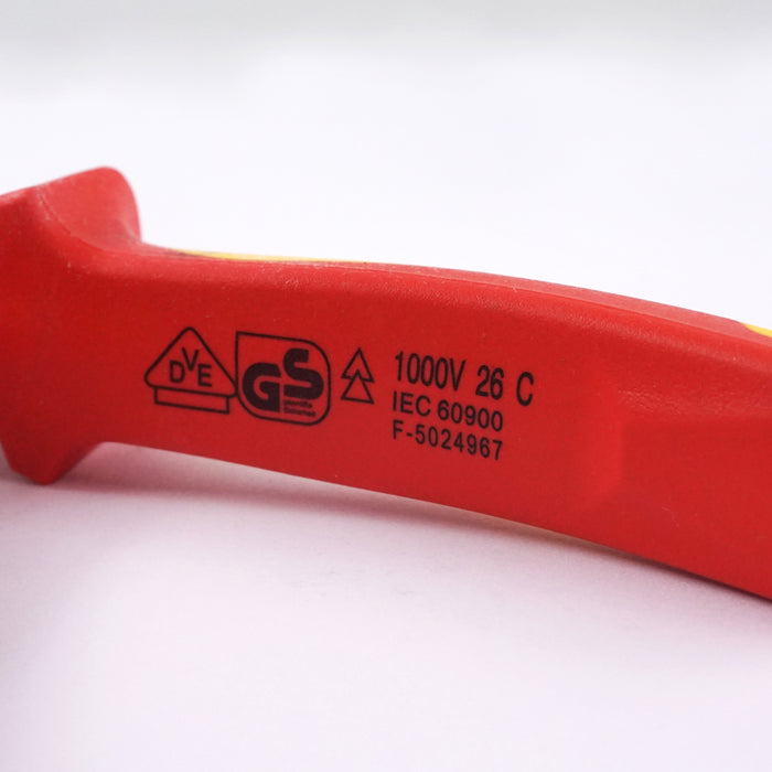 HHW คีมปากแหลม หุ้มฉนวนกันไฟ ขนาด 6.5 นิ้ว VDE Snipe Nose Plier ISO 5746 IEC 60900 Size 6.5" 11.100120