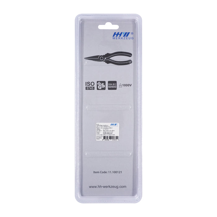 HHW คีมปากแหลม หุ้มฉนวนกันไฟ ขนาด 8 นิ้ว VDE Snipe Nose Plier ISO 5746 IEC 60900 Size 8" 11.100121